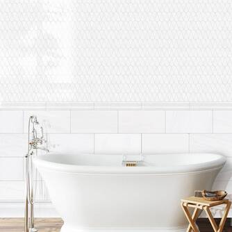 White Bathroom Marble Tiles 